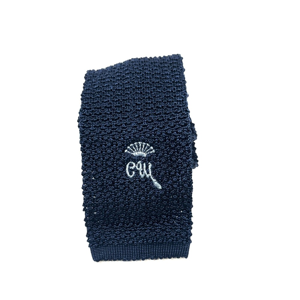 vintage Countess Mara Necktie Navy Blue Knit Hand Made